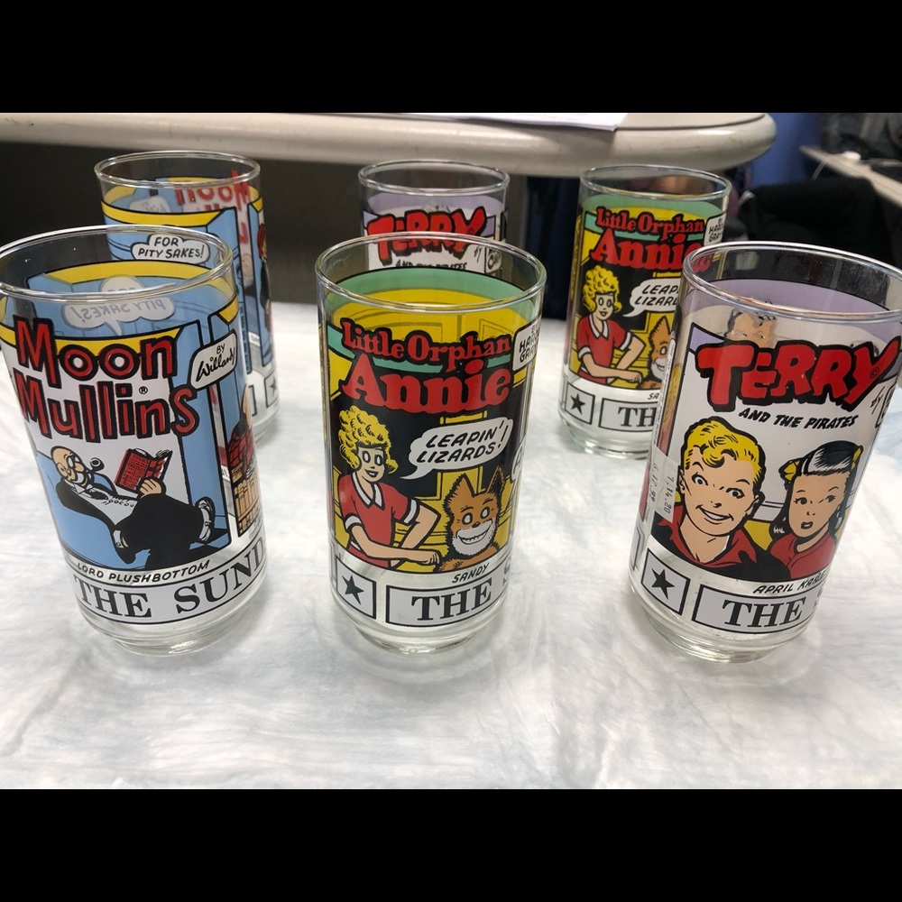 Vintage Sunday Funnies Promo Glass